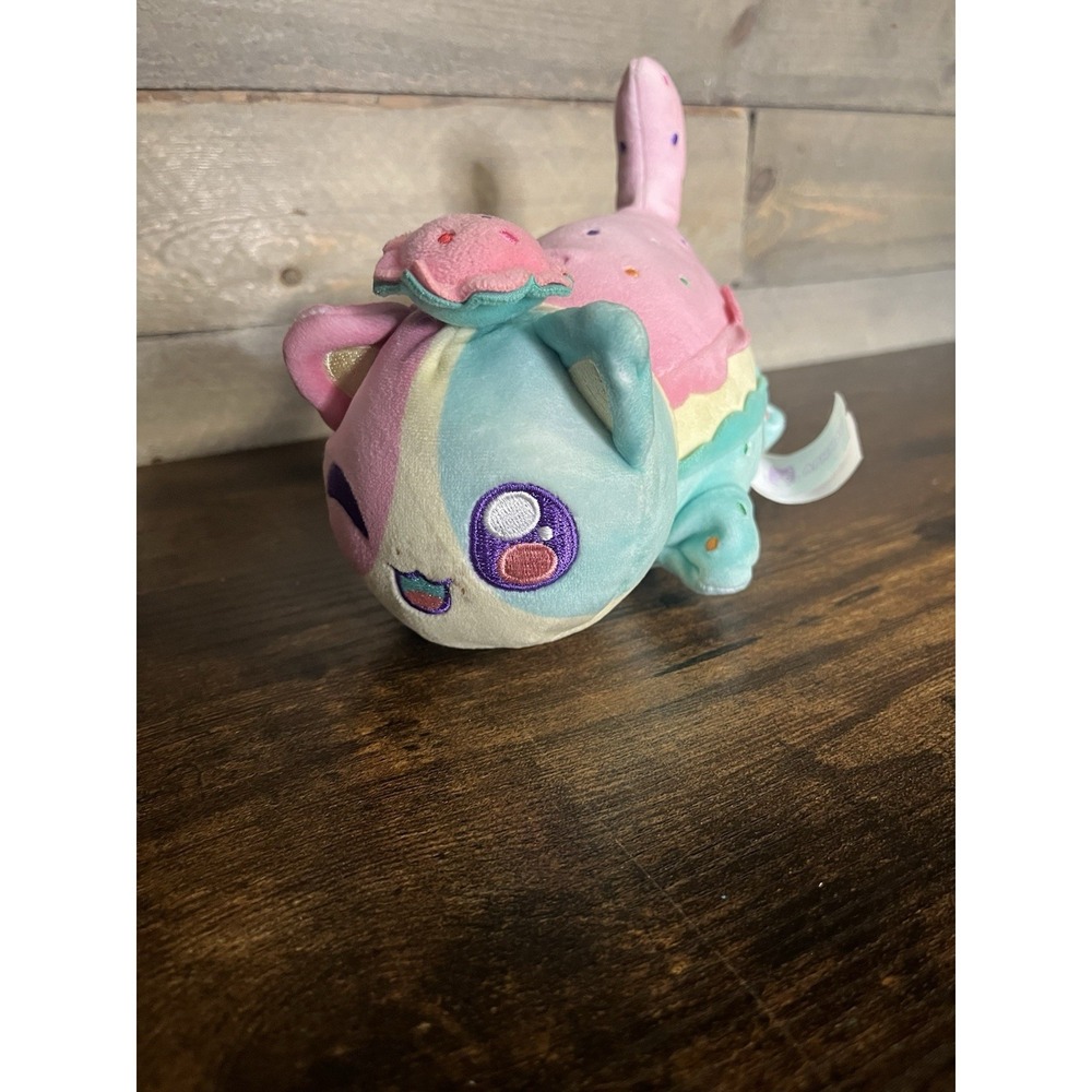 Aphmau MeeMeows 6" Pink White Blue Macaron Plush Cat Kitten Sprinkles